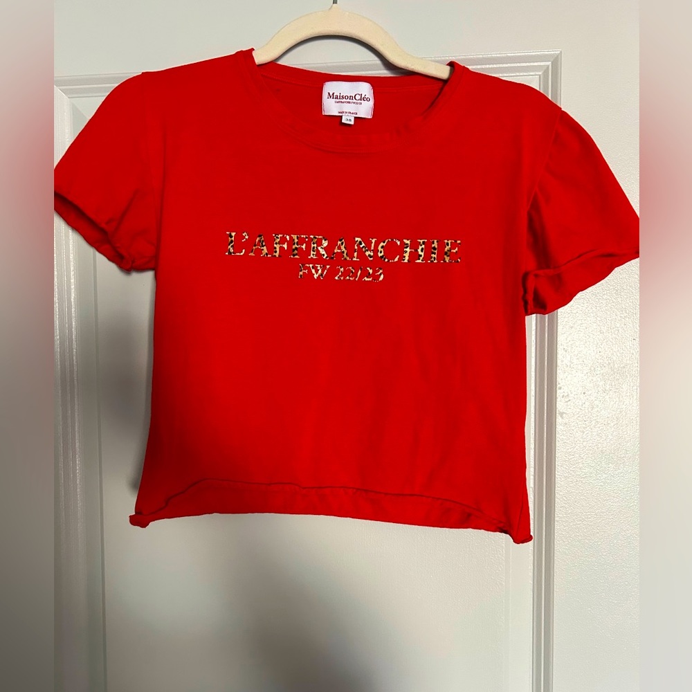 MaisonCleo red cotton t-shirt never worn size small